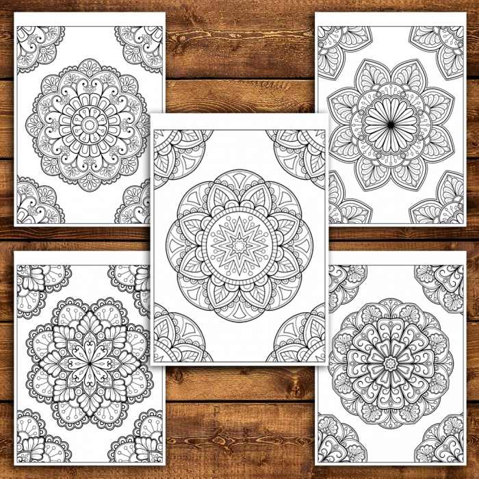 Carte de colorat pentru relaxare si antistres, 50 de ilustratii, Mandale Hipnotizante, 106 pagini [5]
