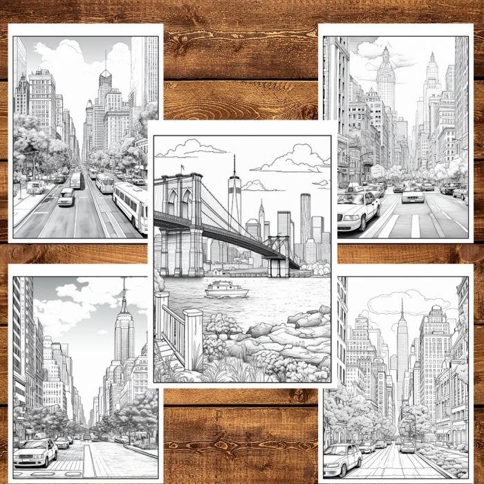 Carte de colorat pentru relaxare si antistres, 50 de ilustratii, New York, 106 pagini [3]
