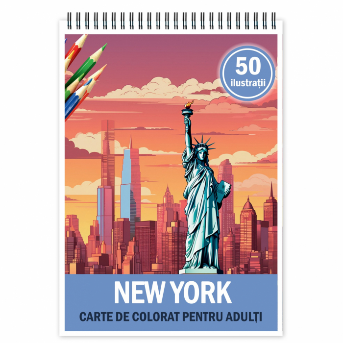 Carte de colorat pentru relaxare si antistres, 50 de ilustratii, New York, 106 pagini [1]