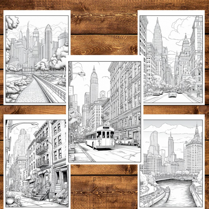 Carte de colorat pentru relaxare si antistres, 50 de ilustratii, New York, 106 pagini [5]
