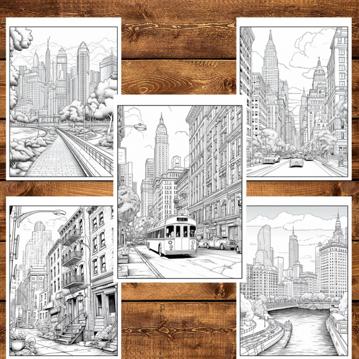 Carte de colorat pentru relaxare si antistres, 50 de ilustratii, New York, 106 pagini [5]