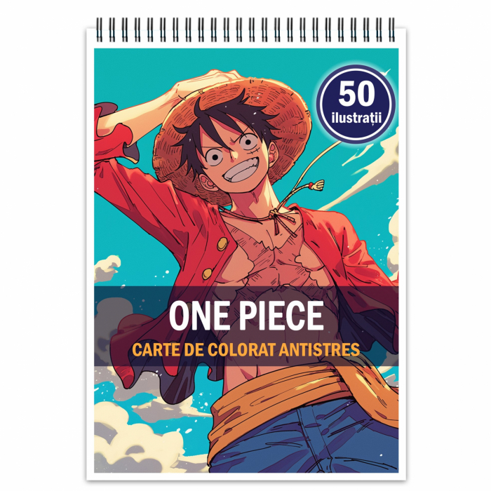 Carte de colorat pentru relaxare si antistres, 50 de ilustratii, One Piece, 106 pagini [1]