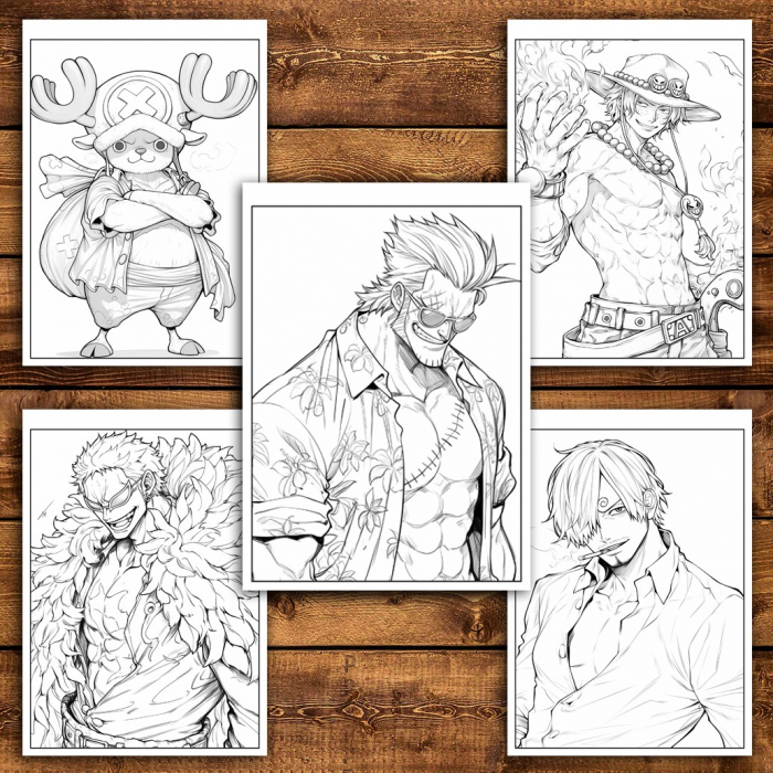 Carte de colorat pentru relaxare si antistres, 50 de ilustratii, One Piece, 106 pagini [4]