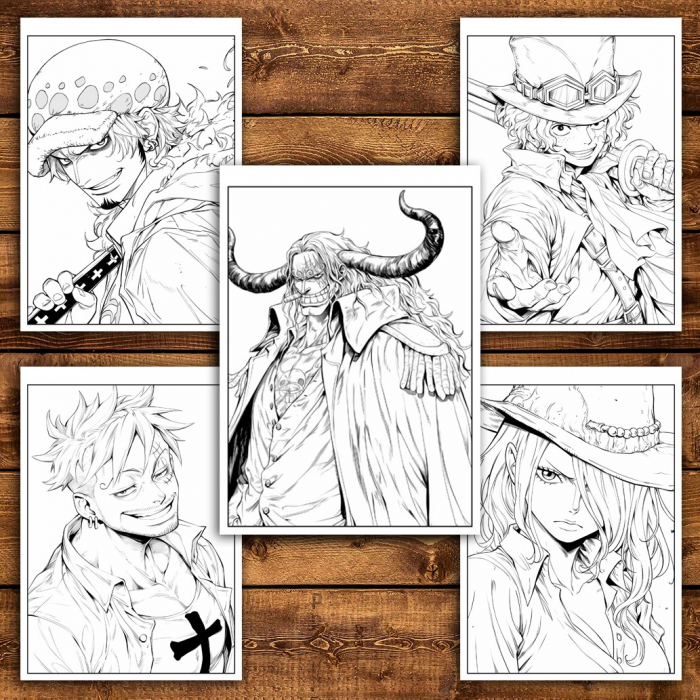 Carte de colorat pentru relaxare si antistres, 50 de ilustratii, One Piece, 106 pagini [5]
