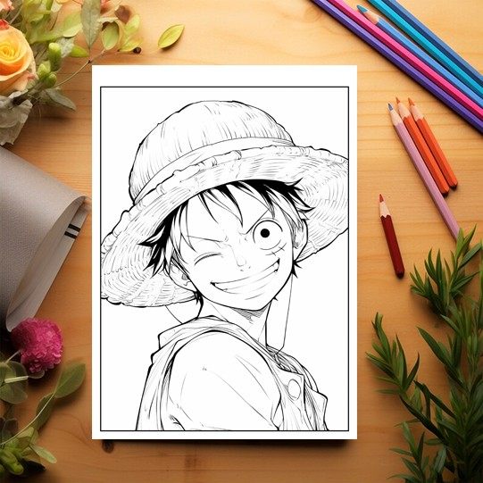 Carte de colorat pentru relaxare si antistres, 50 de ilustratii, One Piece, 106 pagini [3]