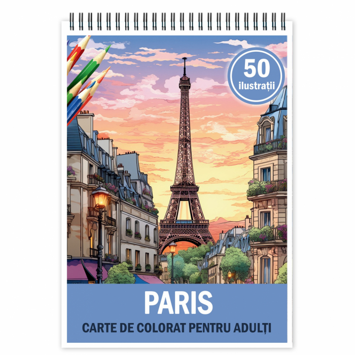Carte de colorat pentru relaxare si antistres, 50 de ilustratii, Paris, 106 pagini [1]