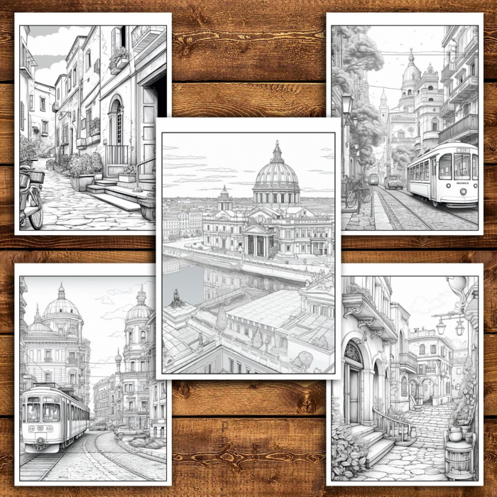 Carte de colorat pentru relaxare si antistres, 50 de ilustratii, Roma, 106 pagini [4]