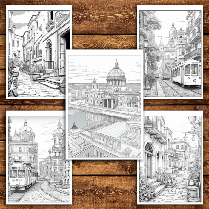 Carte de colorat pentru relaxare si antistres, 50 de ilustratii, Roma, 106 pagini [4]