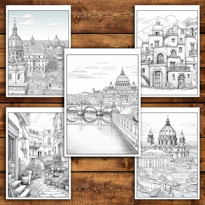 Carte de colorat pentru relaxare si antistres, 50 de ilustratii, Roma, 106 pagini [5]