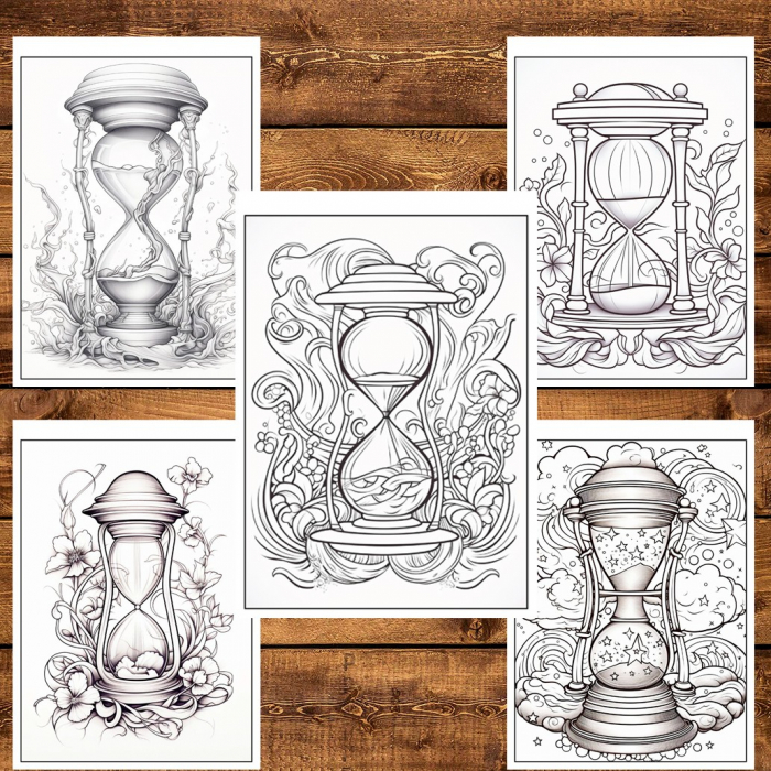 Carte de colorat pentru relaxare si antistres, 50 de ilustratii, Sands of Time - Volumul I, 106 pagini [4]