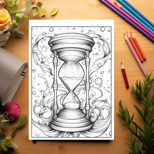 Carte de colorat pentru relaxare si antistres, 50 de ilustratii, Sands of Time - Volumul I, 106 pagini [3]