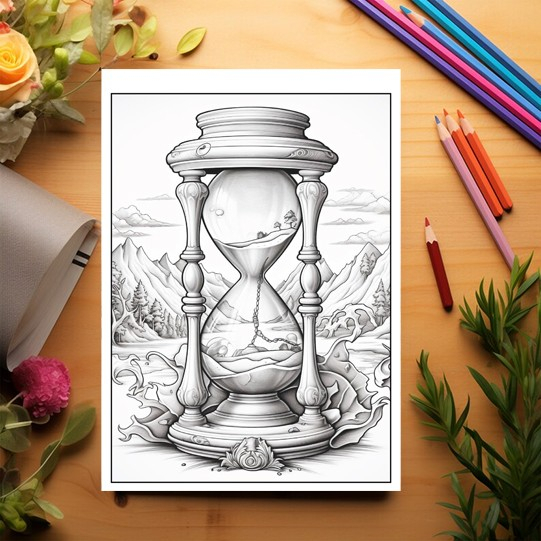 Carte de colorat pentru relaxare si antistres, 50 de ilustratii, Sands of Time - Volumul II, 106 pagini [3]