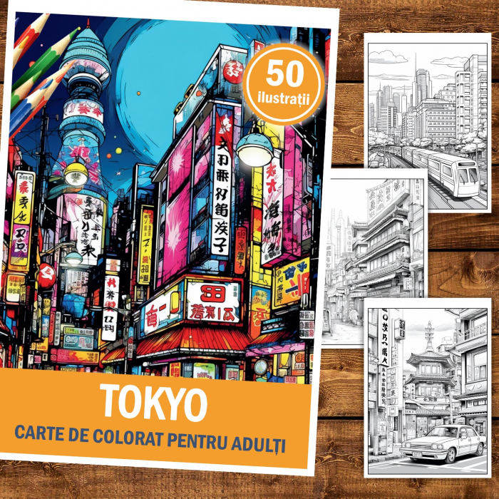 Carte de colorat pentru relaxare si antistres, 50 de ilustratii, Tokyo, 106 pagini [2]