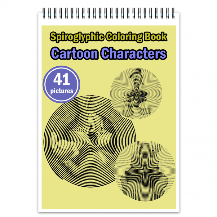 Carte de colorat stil Spiroglyphic, 41 de ilustratii Cartoon Characters, 88 pagini [1]