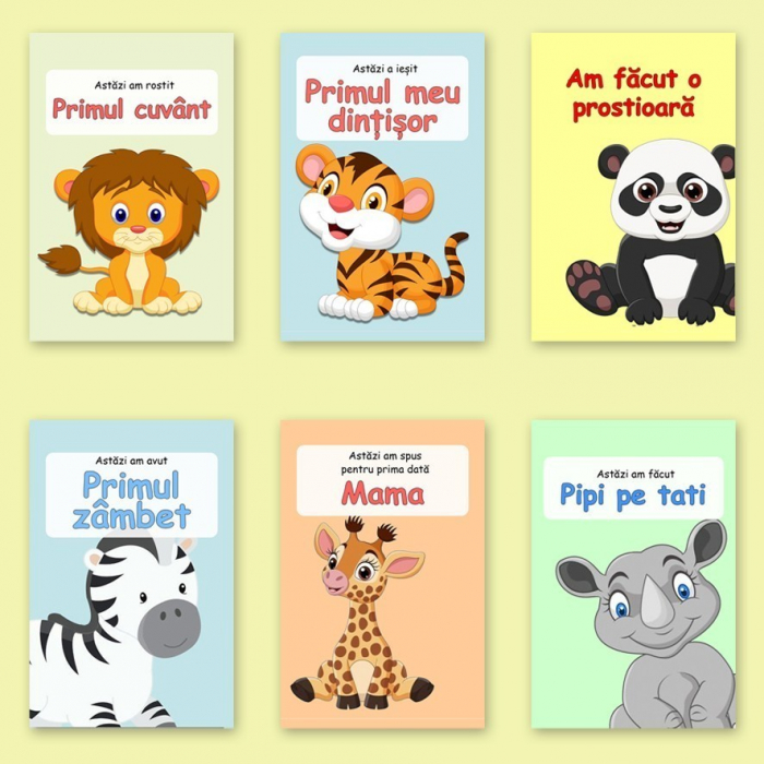 Set 50 cartonase pentru nou-nascut "Primul meu anisor", 10x6cm, Baby Milestone [3]