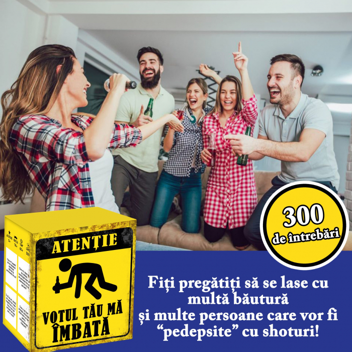 Joc de carti pentru petreceri - Votul tau ma imbata, limba romana, 300 intrebari, pentru 3-20 jucatori [5]