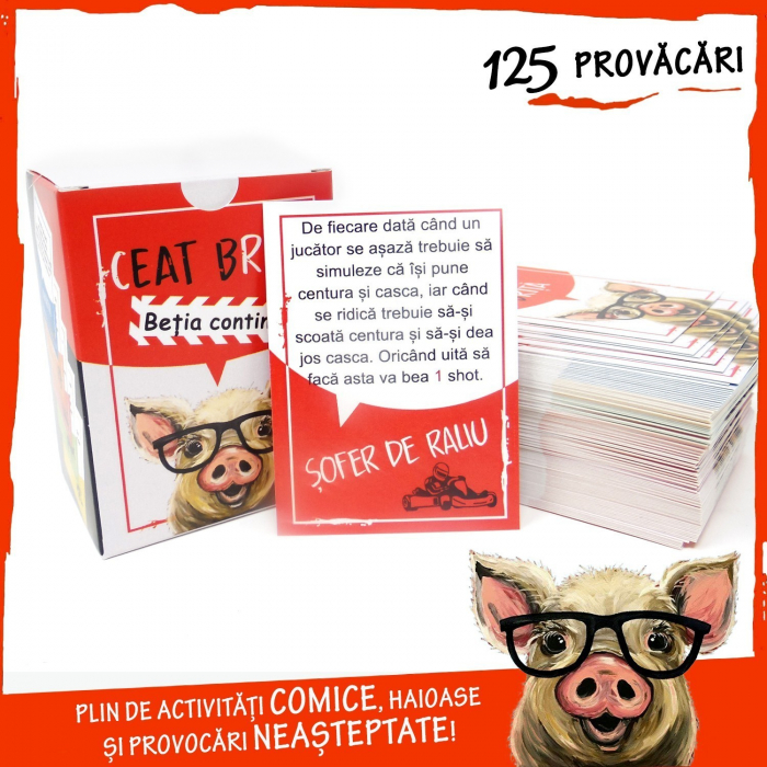 Ceat Brita - Betia continua, joc de carti pentru petreceri. Limba romana - 125 de carti de joc cu provocari haioase [4]