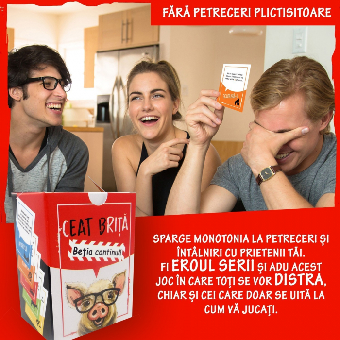 Ceat Brita - Betia continua, joc de carti pentru petreceri. Limba romana - 125 de carti de joc cu provocari haioase [3]