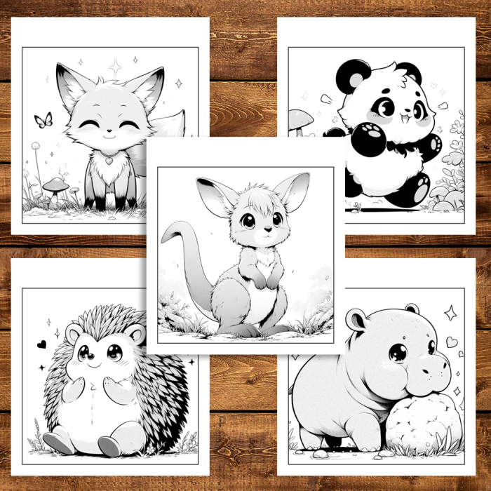 Martisor de colorat, 30 de ilustratii format A5, carte de colorat cu spira metalica, model: Animalute Adorabile [5]