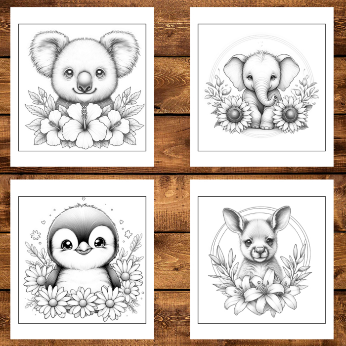 Martisor de colorat, 50 de ilustratii format A6 in cutie cu tematica de primavara, model: Puiuti Draguti [3]