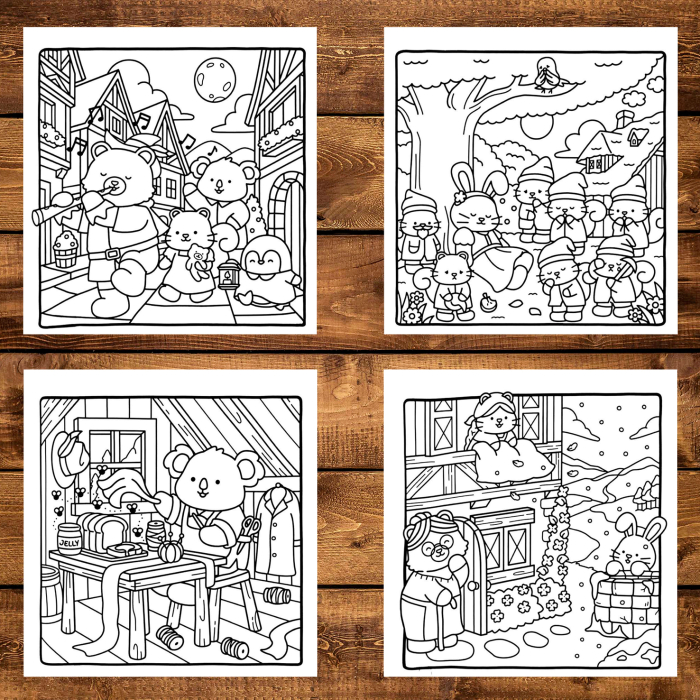 Martisor de colorat pentru copii, 40 de ilustratii format A6 in cutie cu tematica de primavara, model: Lumea Basmelor [4]