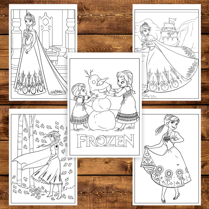 Martisor de colorat pentru copii, 50 de ilustratii format A6 in cutie cu tematica de primavara, model: Frozen [3]