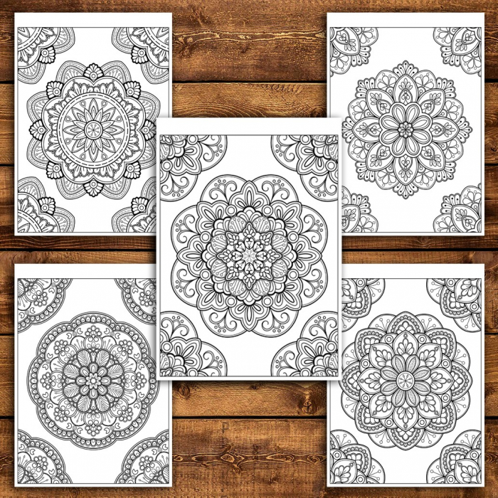 Mega Carte de colorat pentru relaxare si antistres, 100 de ilustratii, Mandale, 206 pagini [4]