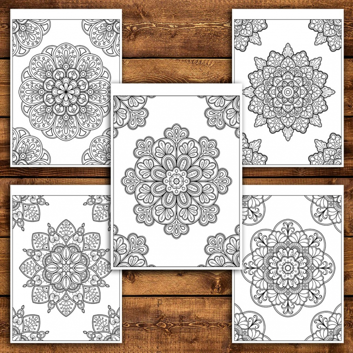 Mega Carte de colorat pentru relaxare si antistres, 100 de ilustratii, Mandale, 206 pagini [5]