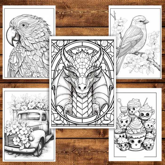 Mega cartea de colorat pentru relaxare si antistres, un mix de 100 de ilustratii, 206 pagini [6]