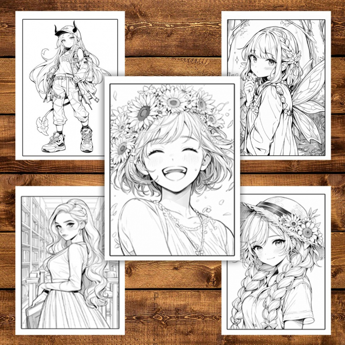 Mega cartea de colorat pentru relaxare si antistres, un mix de 100 de ilustratii, Editia Anime, 206 pagini [5]