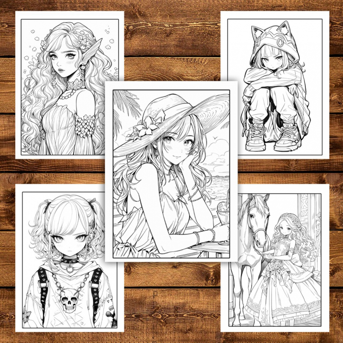 Mega cartea de colorat pentru relaxare si antistres, un mix de 100 de ilustratii, Editia Anime, 206 pagini [6]