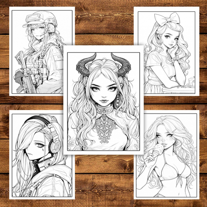 Mega cartea de colorat pentru relaxare si antistres, un mix de 100 de ilustratii, Editia Anime, 206 pagini [4]