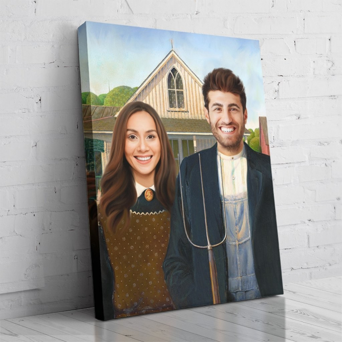Portret personalizat - 2 persoane - Tablou American Gothic [2]
