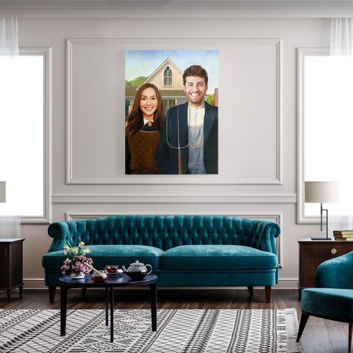 Portret personalizat - 2 persoane - Tablou American Gothic [3]