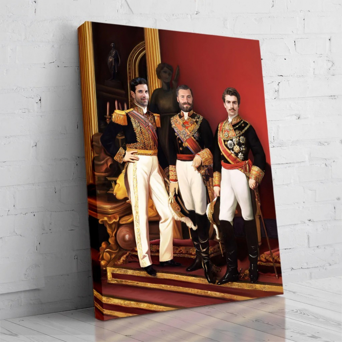 Portret personalizat - 3 persoane - Cavaleri la bal [2]