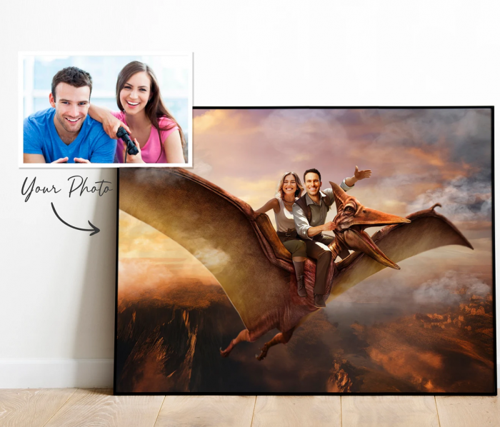 Portret personalizat - Cuplu pe Pterodactyl [1]