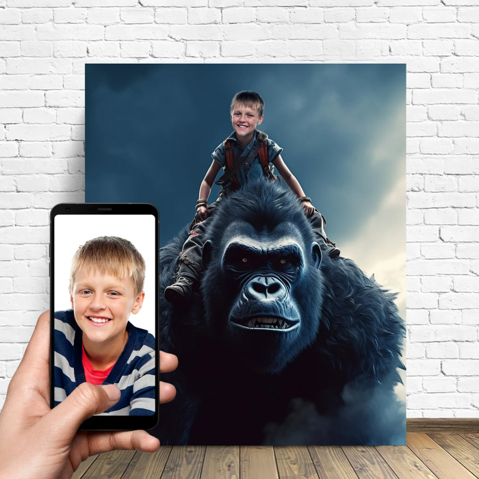Portret personalizat - Baietel cu King Kong [1]