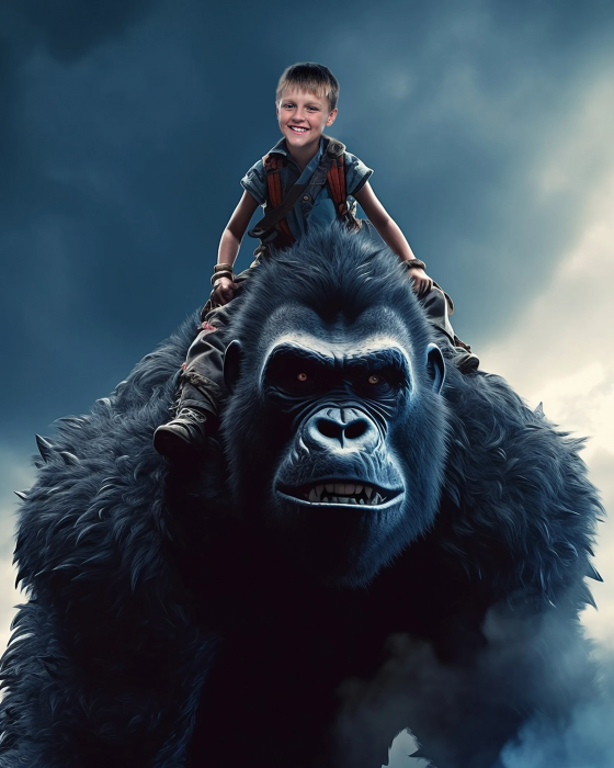 Portret personalizat - Baietel cu King Kong [3]