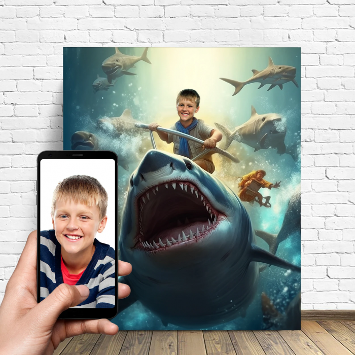 Portret personalizat - Copil pe Rechin [1]