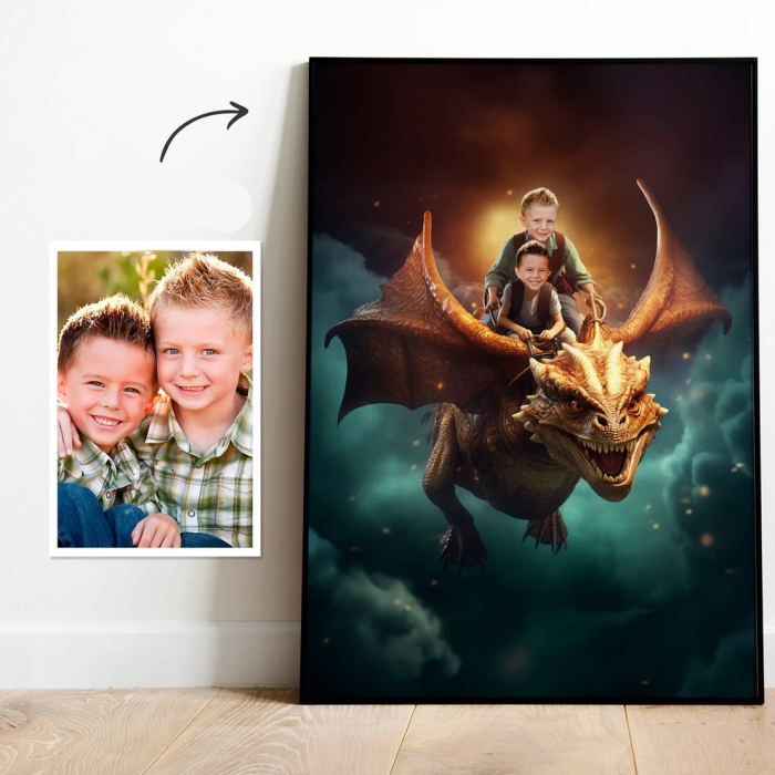 Portret personalizat - Copii pe Dragon [1]
