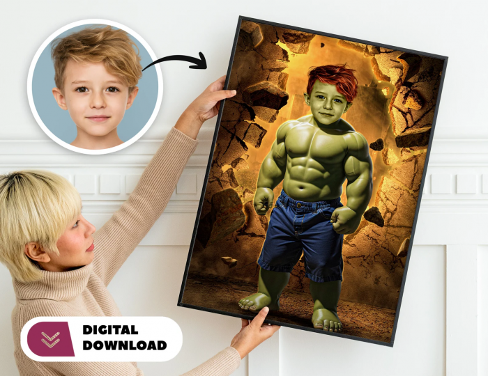 Portret personalizat - Micul Hulk [2]
