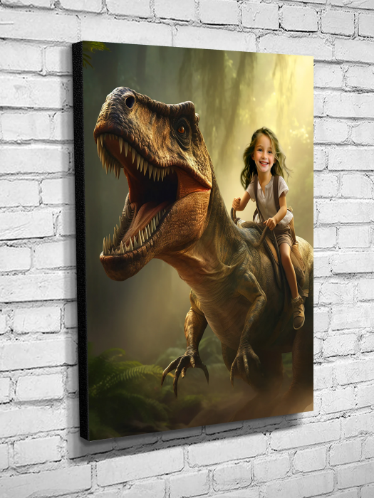 Portret personalizat - Fetita pe Dinozaur [3]