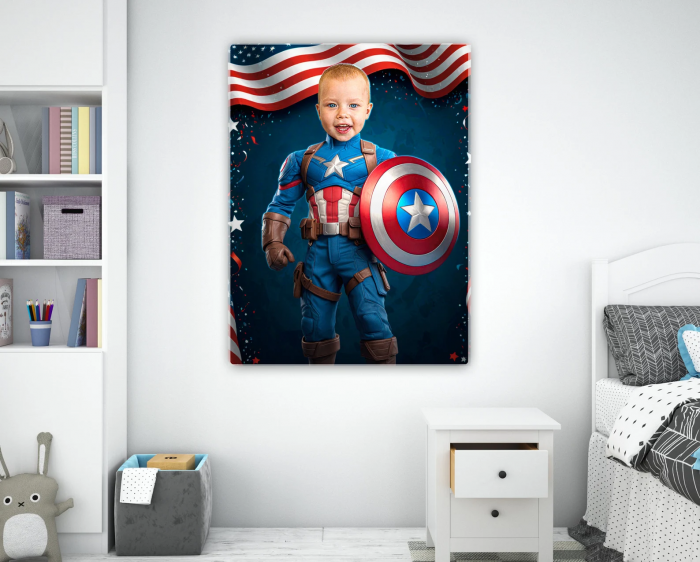 Portret personalizat - Micul Captain America [3]