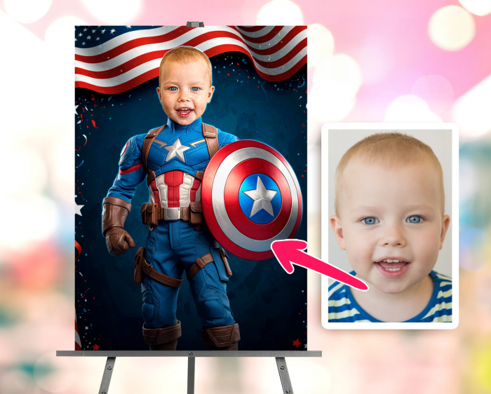 Portret personalizat - Micul Captain America [1]