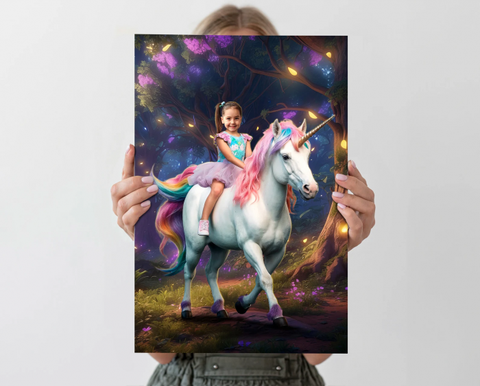 Portret personalizat - Printesa pe Unicorn [2]