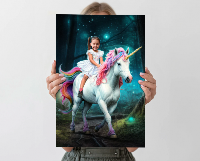 Portret personalizat - Fetita pe Unicorn [4]