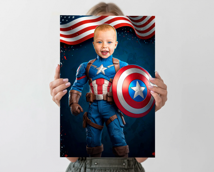 Portret personalizat - Micul Captain America [2]