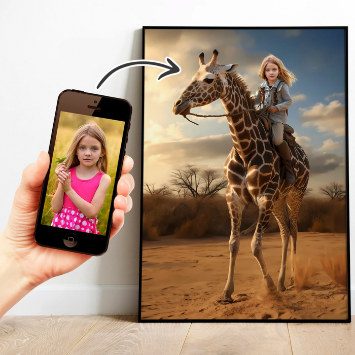 Portret personalizat - Fetita pe Girafa [1]
