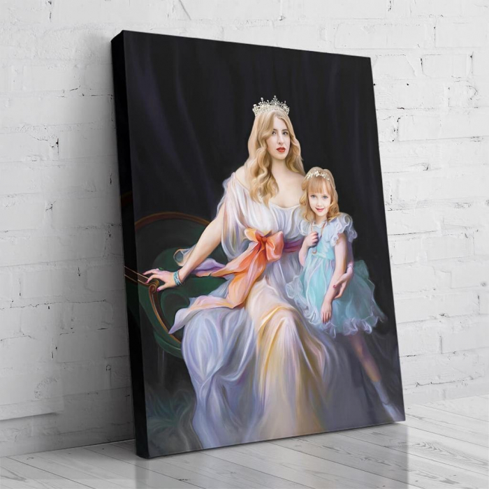 Portret personalizat de familie - Regina cu mica Printesa [2]