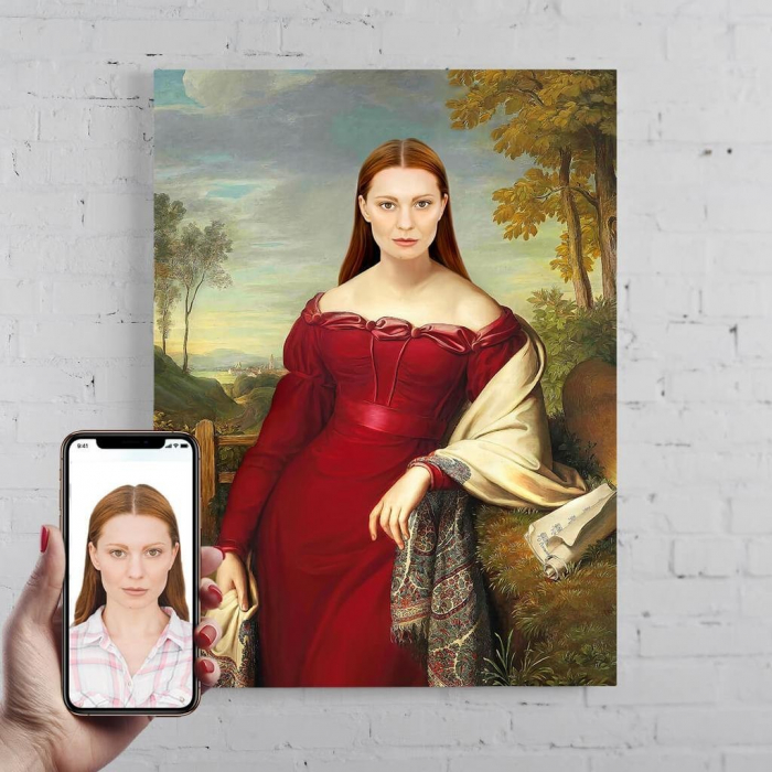 Portret personalizat - Doamna in rosu [1]